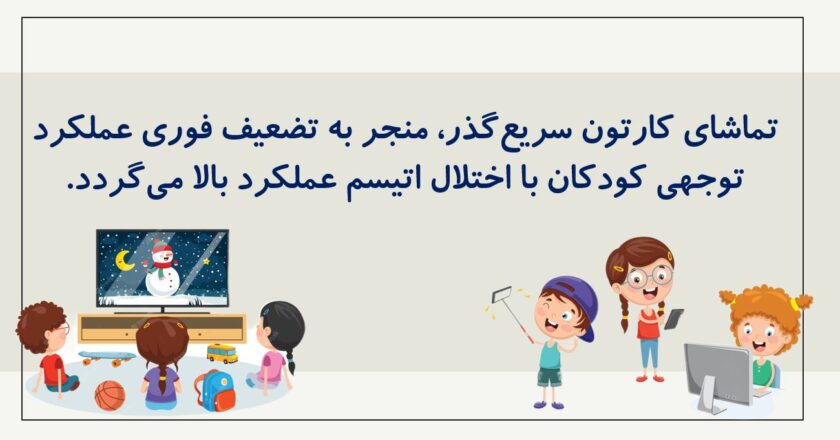 تاثیر تماشای کارتونهای سریع بر توجه کودکان دارای اوتیسم